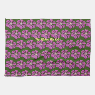 "my kitchen my Rule" elegant purpleflowers floral Towel