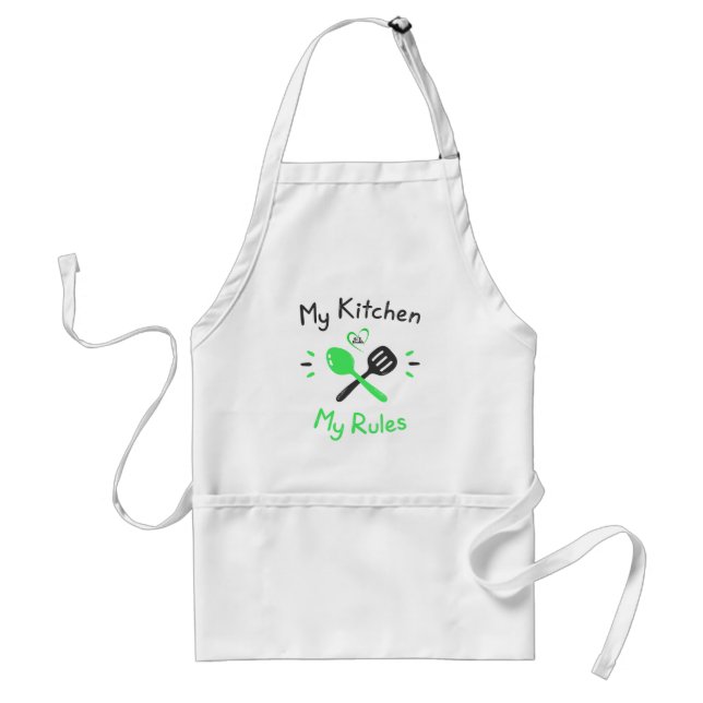 My kitchen my rules adult apron (Front)