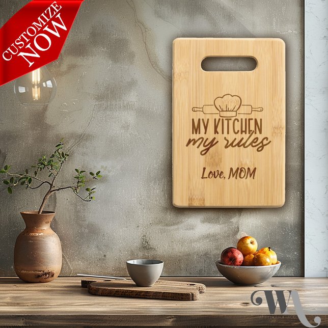My Kitchen My Rules  Engraved Cutting Board (easy to customize)