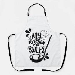 My kitchen my rules! - funny chef print  apron