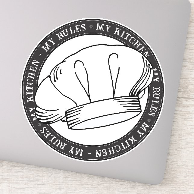 My Kitchen My Rules Head Chef Quote Sticker (Detail)