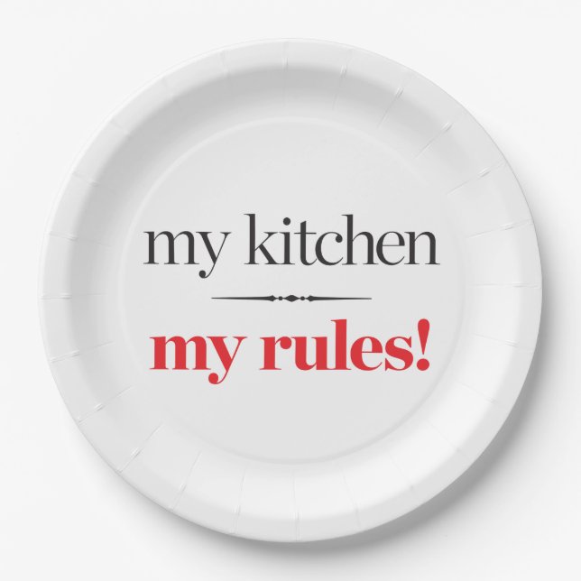 My Kitchen, My Rules Paper Plates (Front)
