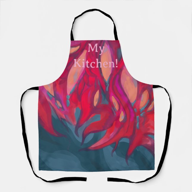 My Kitchen! Pink Red Apron (Front)
