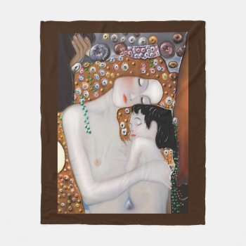My Klimt Serie : Mother & Child Fleece Blanket by mugebasak at Zazzle