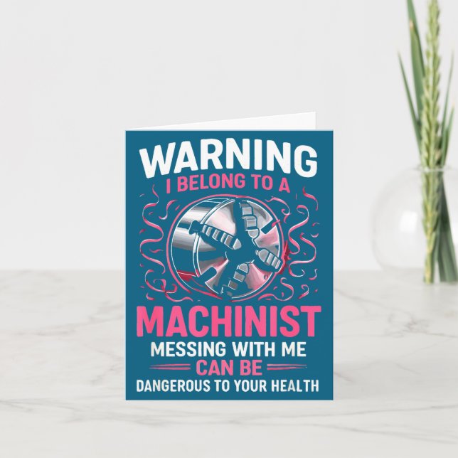 My Knight In Machinist Wife Girlfriend Funny Anniv Card (Front)