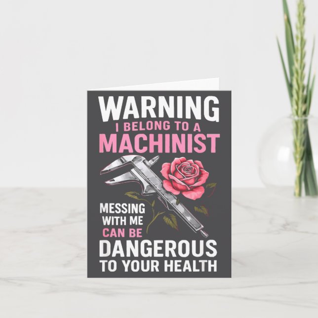 My Knight In Machinist Wife Girlfriend Funny Anniv Card (Front)