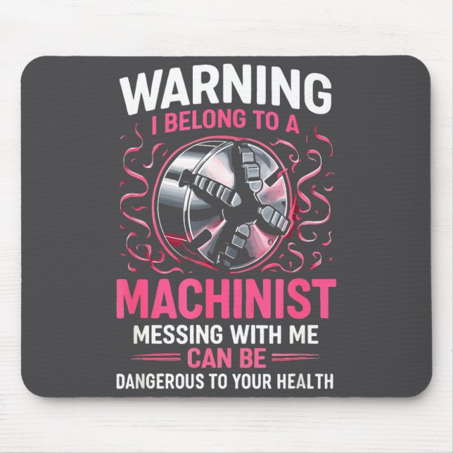My Knight In Machinist Wife Girlfriend Funny Anniv Mouse Pad (Front)
