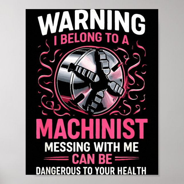 My Knight In Machinist Wife Girlfriend Funny Anniv Poster (Front)