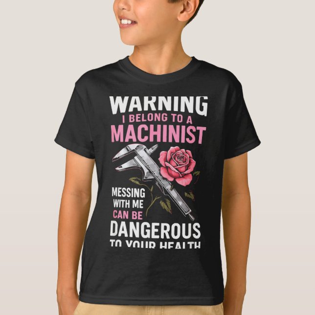 My Knight In Machinist Wife Girlfriend Funny Anniv T-Shirt (Front)