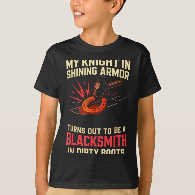 My Knight In Shining Funny Blacksmith Wife Women F T-Shirt (Front)