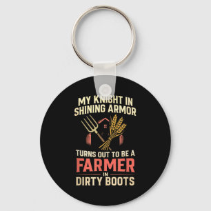 My Knight In Shining Funny Farmer Wife Women Girls Keychain