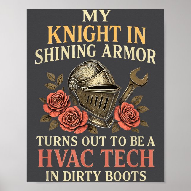 My Knight In Shining Funny Hvac Tech Wife Women Gi Poster (Front)