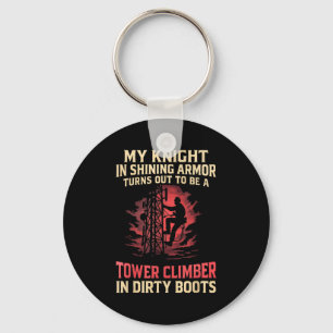 My Knight In Shining Funny Tower Climber Wife Wome Keychain