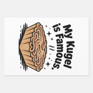My Kugel Is Famous Funny Hanukkah Jewish Jew Wrapping Paper Sheets