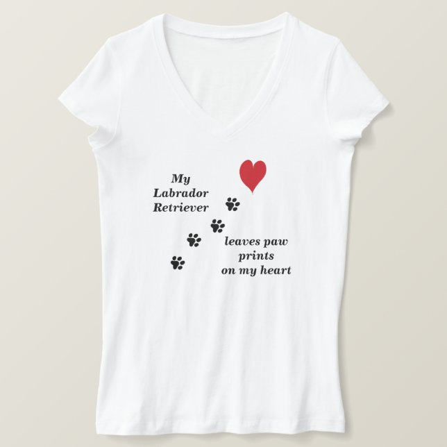 My Labrador Retriever leaves paw prints T-Shirt (Design Front)