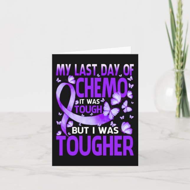 My Last Day Of Day Chemo Fibromyalgia Awareness Bu Card (Front)