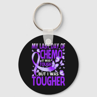 My Last Day Of Day Chemo Fibromyalgia Awareness Bu Keychain
