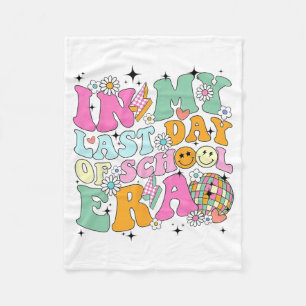 My Last Day Of School Era Summer Teacher Kids Fleece Blanket
