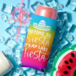 My Last Fiesta Bride Bachelorette Party Custom Seltzer Can Cooler