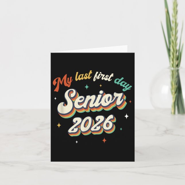 My Last First Day Senior 2026 Back To School Vinta Card (Front)