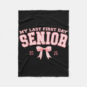 My Last First Day Senior 2026 Retro Groovy Tie Dye Fleece Blanket