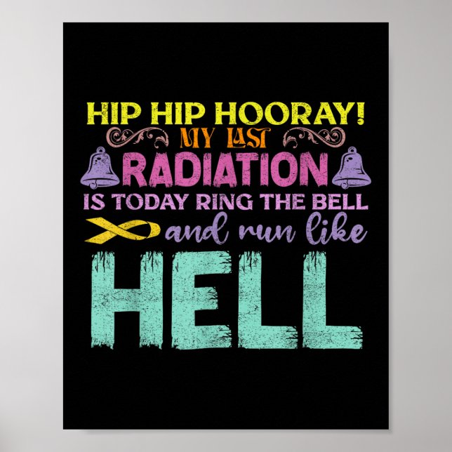 My Last Radiation Is Today Awareness Cancer Poster (Front)