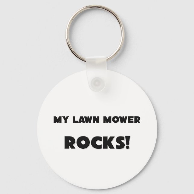 MY Lawn Mower ROCKS! Keychain (Front)