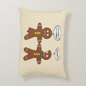My Leg Hurts Gingerbread Cookie in French Accent Pillow (Back(Vertical))
