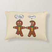 My Leg Hurts Gingerbread Cookie in French Accent Pillow (Back)