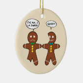 My Leg Hurts Gingerbread Cookie in French Ceramic Ornament (Right)