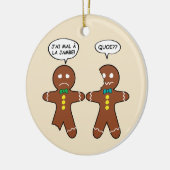 My Leg Hurts Gingerbread Cookie in French Ceramic Ornament (Left)