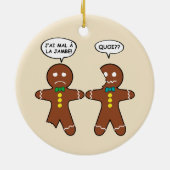 My Leg Hurts Gingerbread Cookie in French Ceramic Ornament (Back)