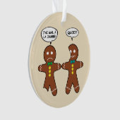 My Leg Hurts Gingerbread Cookie in French Ornament (Front)