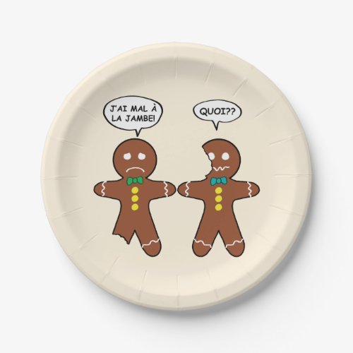 My Leg Hurts Gingerbread Cookie in French Paper Pl Paper Plates