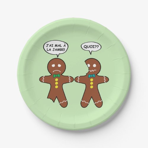 My Leg Hurts Gingerbread Cookie in French Paper Plates