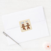 My Leg Hurts Gingerbread Cookie in French Square Sticker (Envelope)