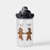 My Leg Hurts Gingerbread Cookie in French Water Bo Water Bottle (Back)