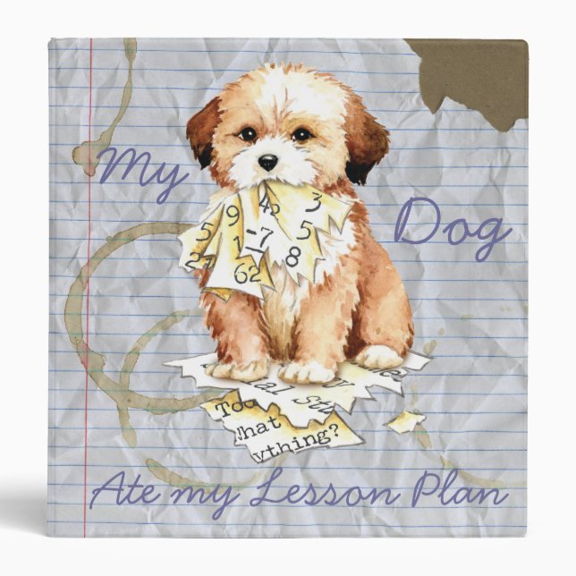 My Lhasa Apso Ate my Lesson Plan Binder (Front)