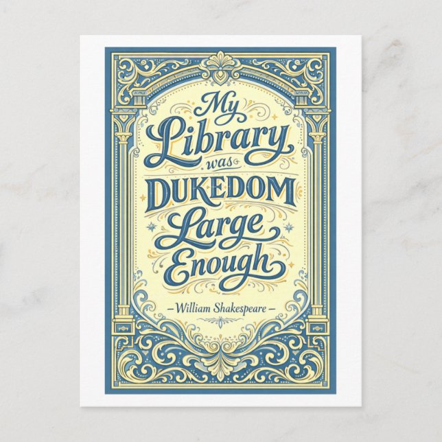 "My Library" Shakespeare Postcard (Front)