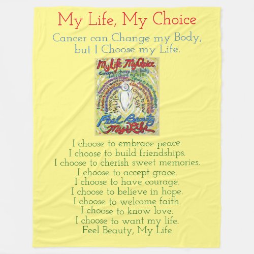 My Life Choice Cancer Angel Chemo Fleece Blanket