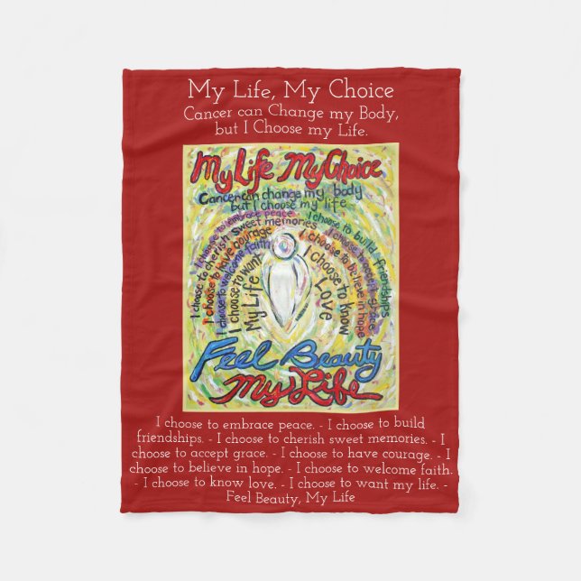 My Life Choice Cancer Angel Soft Fleece Blanket (Front)