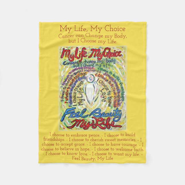 My Life Choice Cancer Angel Soft Fleece Blankets (Front)