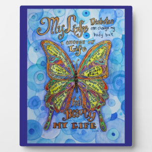 My Life Diabetes Butterfly Art Poem Gift Plaque