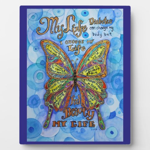 My Life Diabetes Butterfly Art Poem Gift Plaque