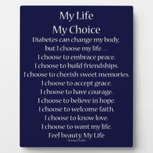My Life Diabetes Inspirational Poem Plaque