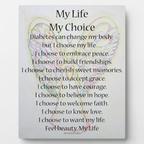 My Life Diabetes Inspirational Poem Plaque