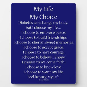 My Life Diabetes Inspirational Poem Plaque