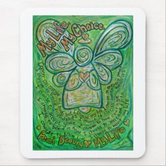 My Life Green Cancer Angel Mousepad