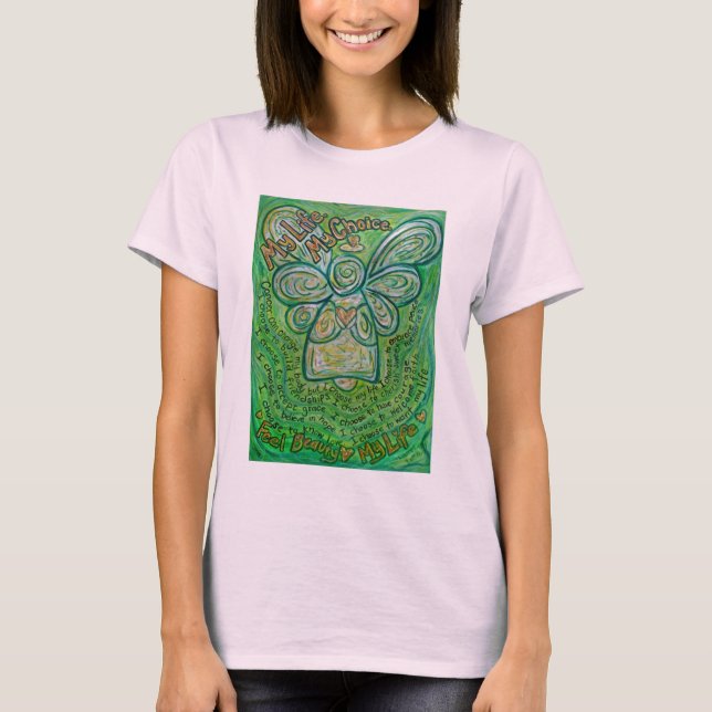 My Life Green Cancer Angel T-Shirt (Front) (Front)