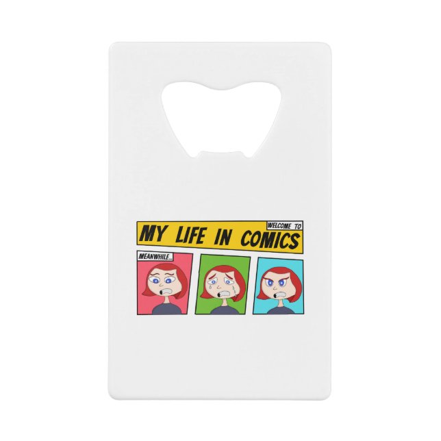 My Life In Comics Credit Card Bottle Opener (Front)
